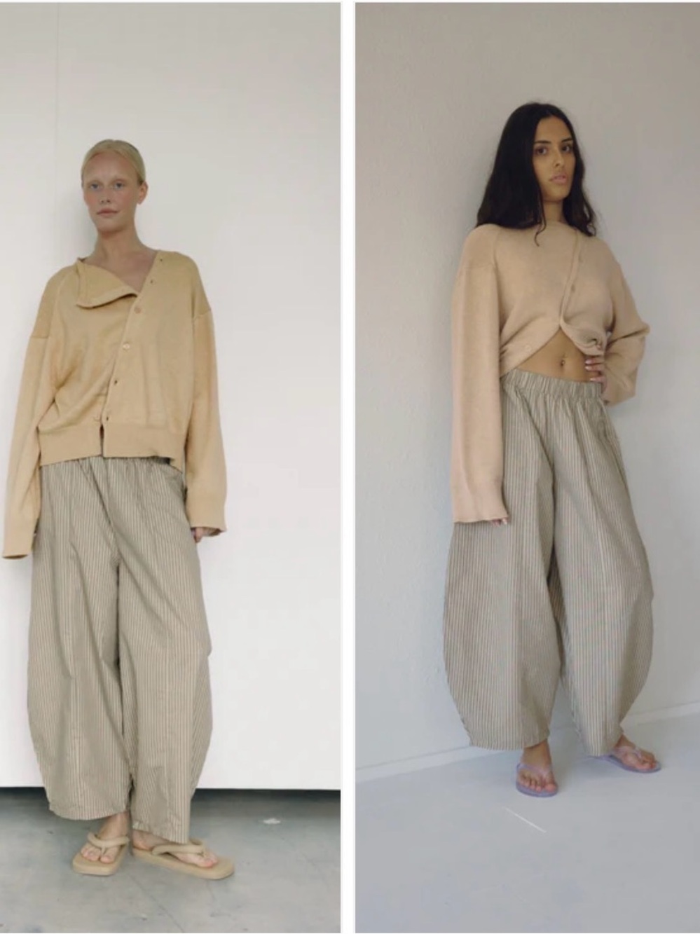 Boheme Goods Stripe Barrel Pants L/XL NWT